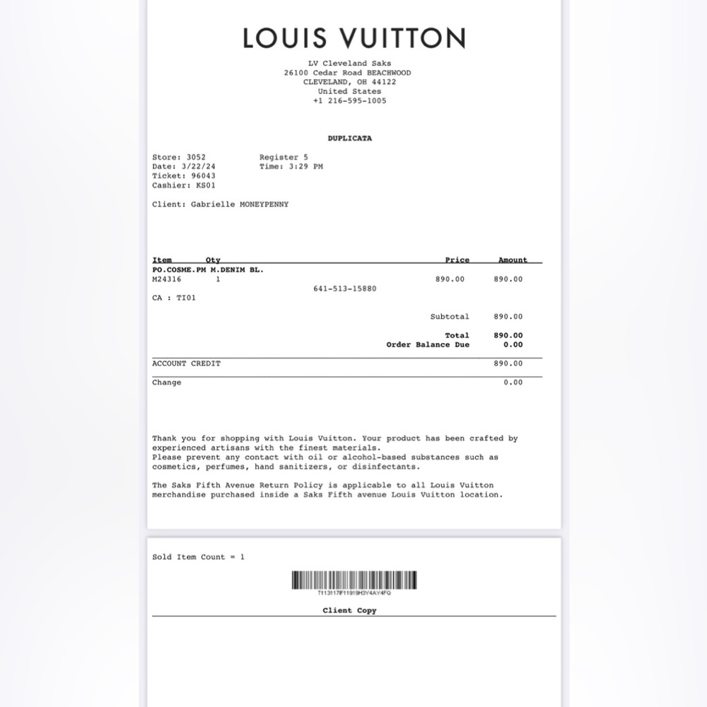 Louis Vuitton Pochette Cosmetique PM Blue Denim - Picture 9 of 9